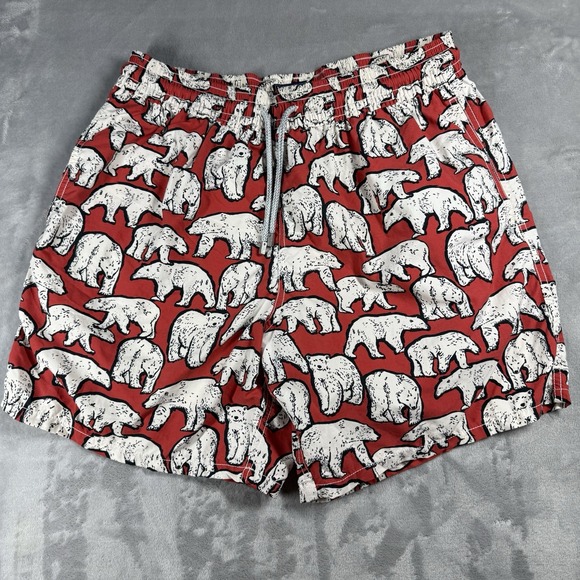 Vilebrequin Other - Vilebrequin Moorea Polar Bear Print Swim Trunks Mens 2XL Red Shorts w/Netting